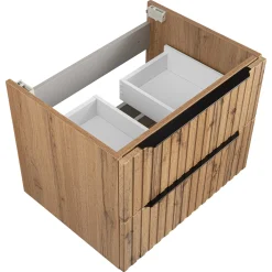 Zestaw Łazienkowy 60cm Ryflowane Fronty Dąb Wotan