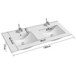 Zestaw Łazienkowy 120cm Szafka z Umywalką Czarny Mat / Orzech Avella
