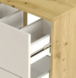 Zestaw do Łazienki 80cm Szafka Blat Regał Umywalka Dąb Artisan / Biały