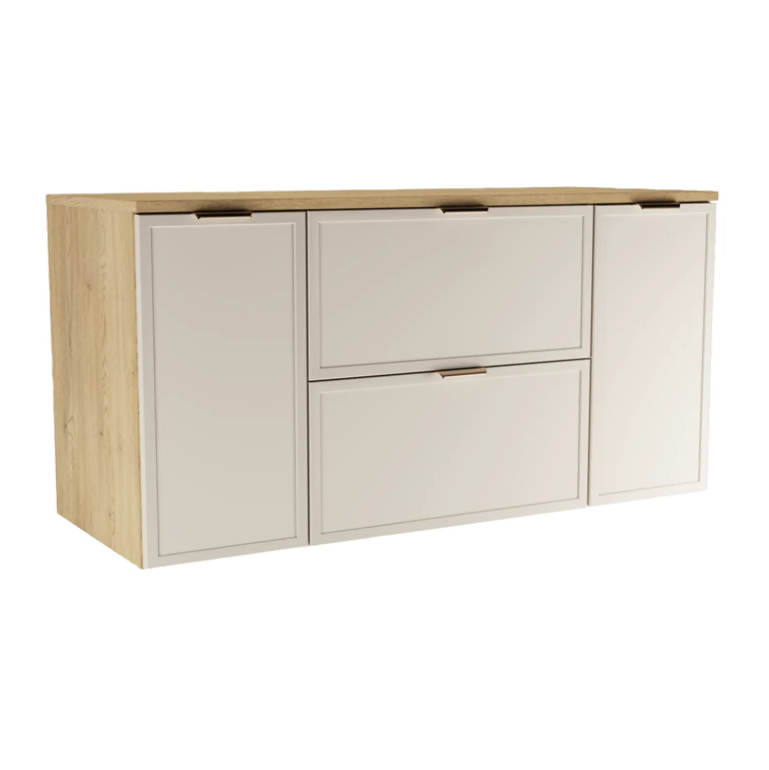 Zestaw do Łazienki 120cm Szafka Blat Słupek Fronty Ramka Cremona/Kaszmir