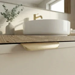 Zestaw do Łazienki 120cm Szafka Blat Słupek Fronty Ramka Cremona/Kaszmir