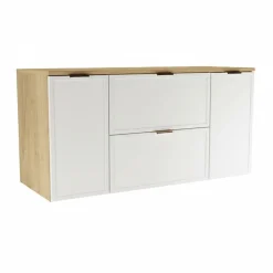 Zestaw do Łazienki 120cm Szafka z Blatem 2D2S Słupek Fronty Ramka