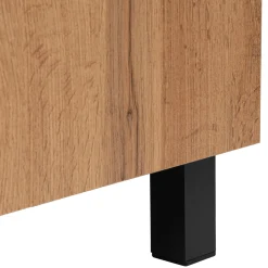 Zestaw do Łazienki 60cm Szafka z Umywalką Słupek 50cm Lustro Dąb Wotan