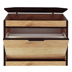 Zestaw Do Przedpokoju 13Wa11C Dąb Craft Złoty/Czarny/K 129X28X- Cm Welur