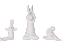 Zestaw 3 figurki wielkanocne królik biały