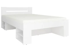 Zestaw łóżko Nepo Plus białe ze stelażem i materacem Merida 140x200