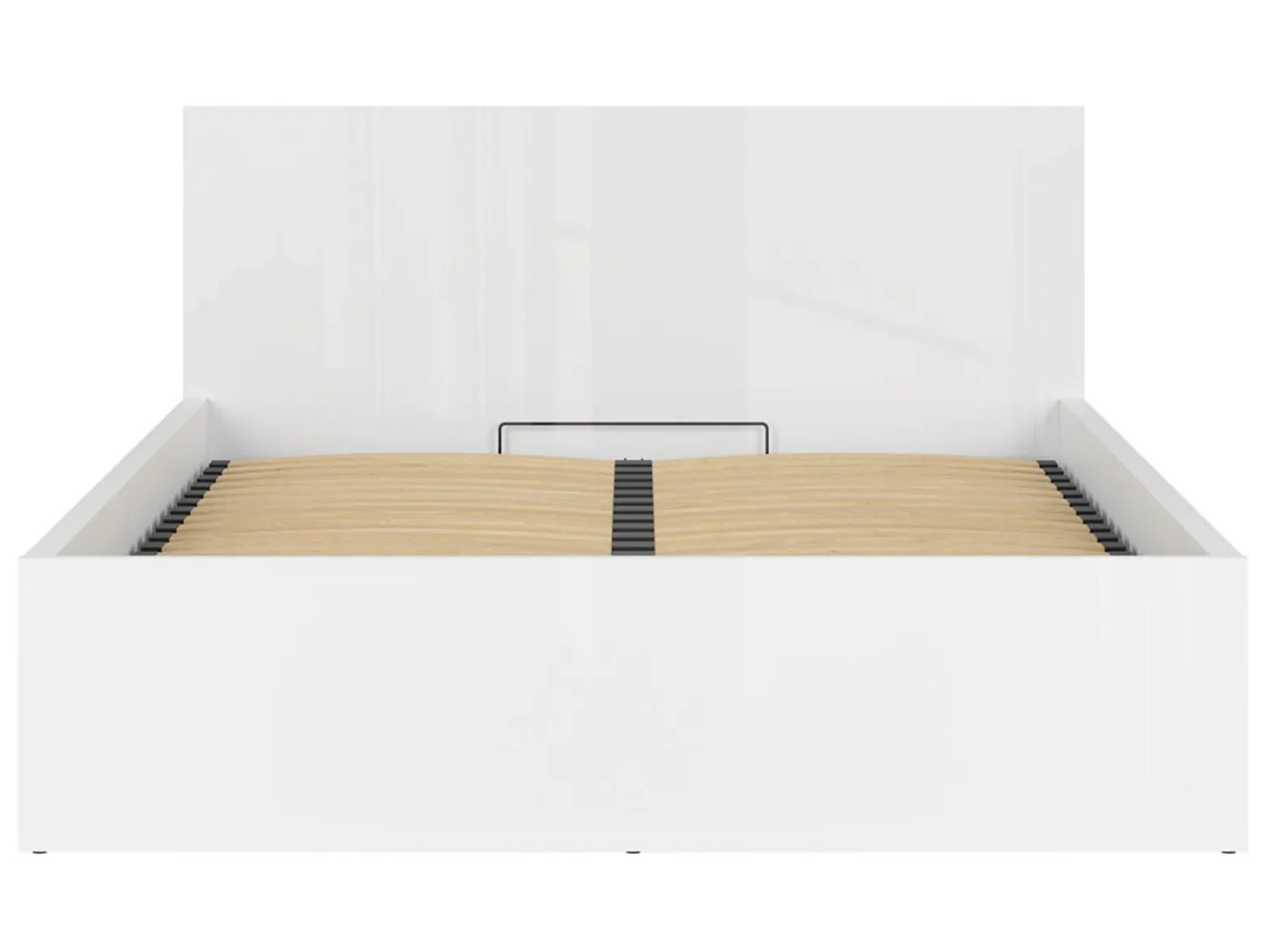 Zestaw łóżko Tetrix biały połysk ze stelażem i materacem Ceres AV160x200