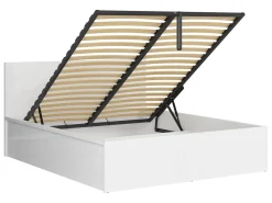 Zestaw łóżko Tetrix biały połysk ze stelażem i materacem Ceres AV160x200