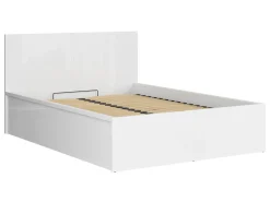 Zestaw łóżko Tetrix biały połysk ze stelażem i materacem Merida 140x200