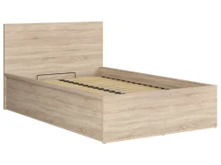 Zestaw łóżko Tetrix dąb sonoma ze stelażem i materacem Merida 120x200