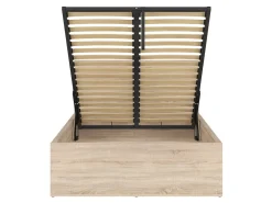 Zestaw łóżko Tetrix dąb sonoma ze stelażem i materacem Merida 120x200