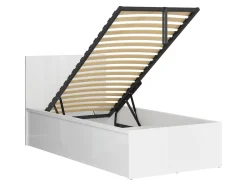 Zestaw łóżko Tetrix 90x200 z szafką nocną biały połysk