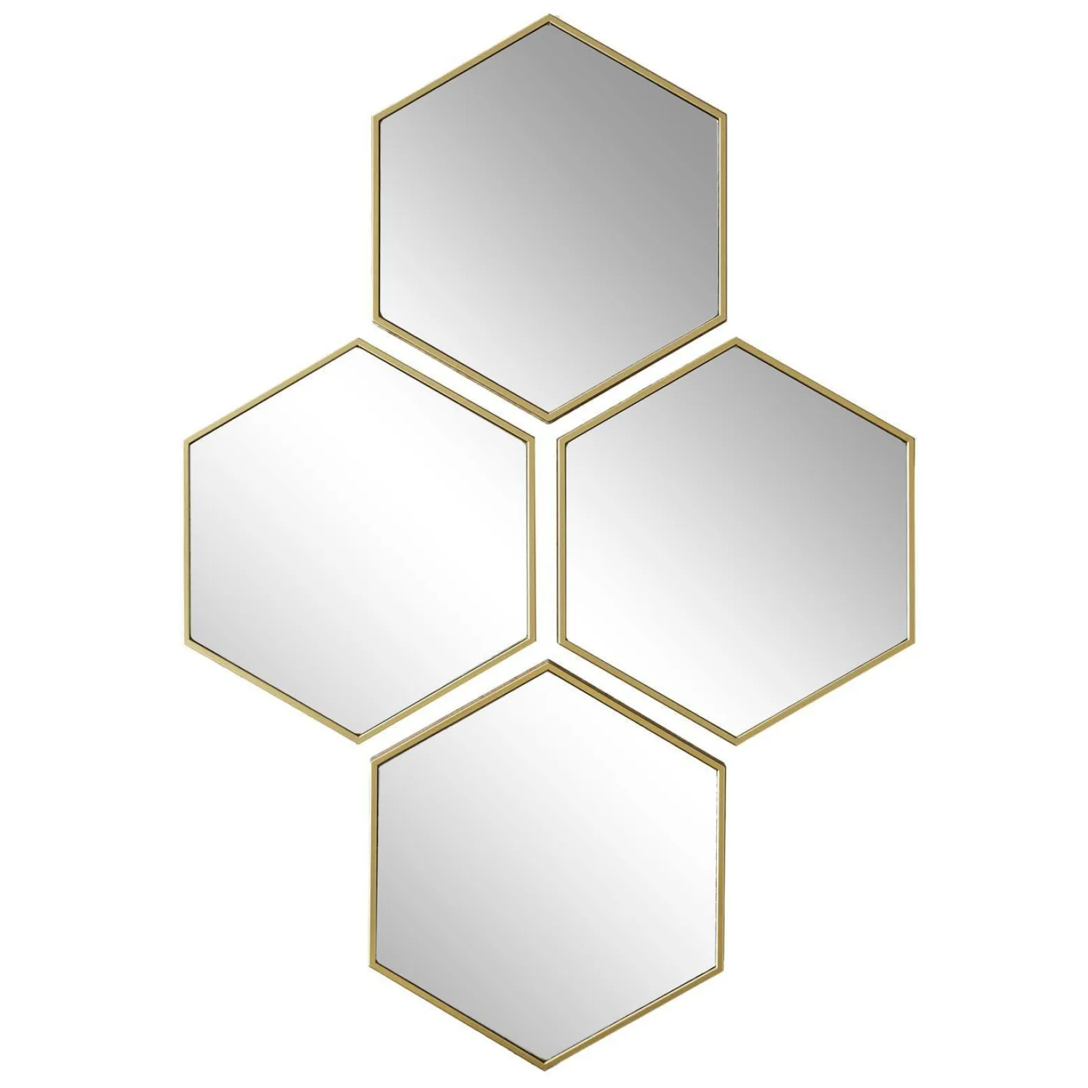 Zestaw 4 luster diamond złoty 23 × 20 cm w stylu glamour