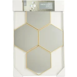 Zestaw 4 luster diamond złoty 23 × 20 cm w stylu glamour