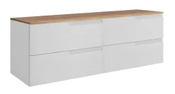 Zestaw mebli łazienkowych pod umywalkę, biała / dąb Craft, 120 x 46 x 58 cm