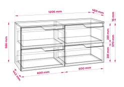 Zestaw mebli łazienkowych pod umywalkę, biała / dąb Craft, 120 x 46 x 58 cm