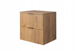Zestaw Mebli Łazienkowych Wiszących Słupek 136 + Szafka 80X46 Dąb
