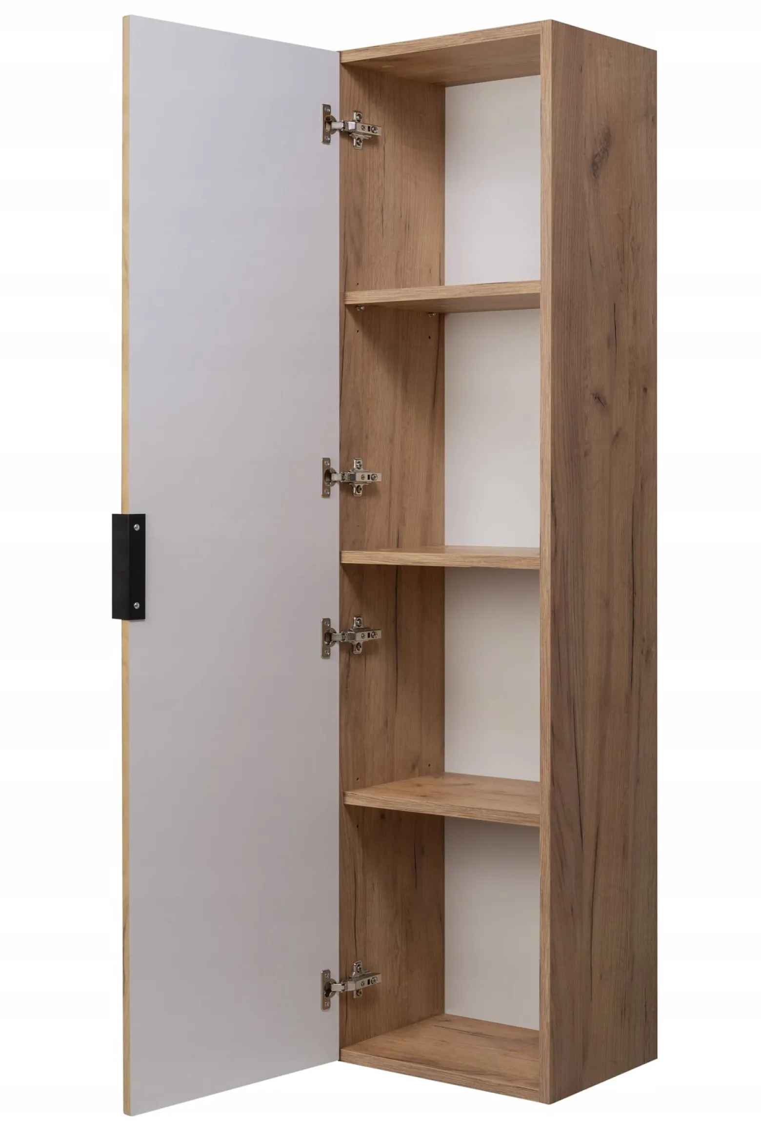 Zestaw Mebli Łazienkowych Wiszących Słupek 136 + Szafka 80X46 Dąb