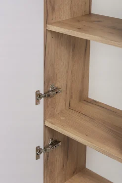 Zestaw Mebli Łazienkowych Wiszących Słupek 136 + Szafka 80X46 Dąb