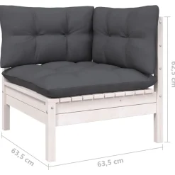 Zestaw mebli ogrodowych białe drewniane komplet wypoczynkowy na taras ogród