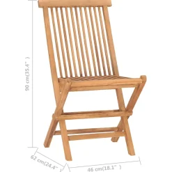 Zestaw mebli ogrodowych Brąz 90 x 90 x 75 cm Drewno tekowe Without armrest