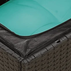 Zestaw Mebli Ogrodowych Modułowy Rattan Czarny Stół Sofa na Taras