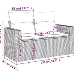 Zestaw Mebli Ogrodowych Rattan Poduszki Na Taras Balkon Ogród Na Balkon
