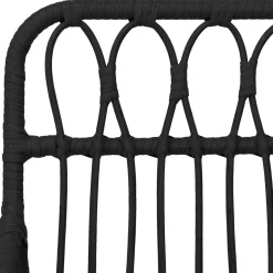 Zestaw Mebli Ogrodowych Rattan Czarny Stół 4 Krzesła na Taras