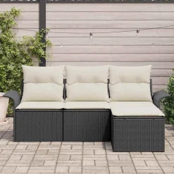 Zestaw Mebli Ogrodowych Rattan Poduszki Na Taras Balkon Ogród Na Patio