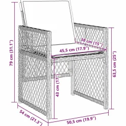 Zestaw Mebli Ogrodowych Stół Krzesła Rattan Na Taras Balkon Ogród