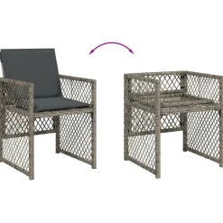 Zestaw Mebli Ogrodowych Stół Krzesła Rattan Poduszki Na Balkon Zestaw Mebli