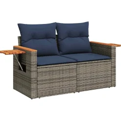 Zestaw Mebli Ogrodowych Stolik Rattan Poduszki Na Balkon I Taras Na Patio