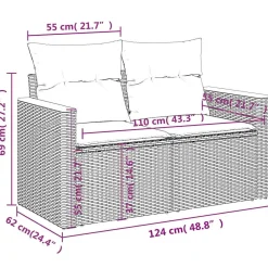 Zestaw Mebli Ogrodowych Stolik Rattan Poduszki Na Balkon I Taras Na Patio