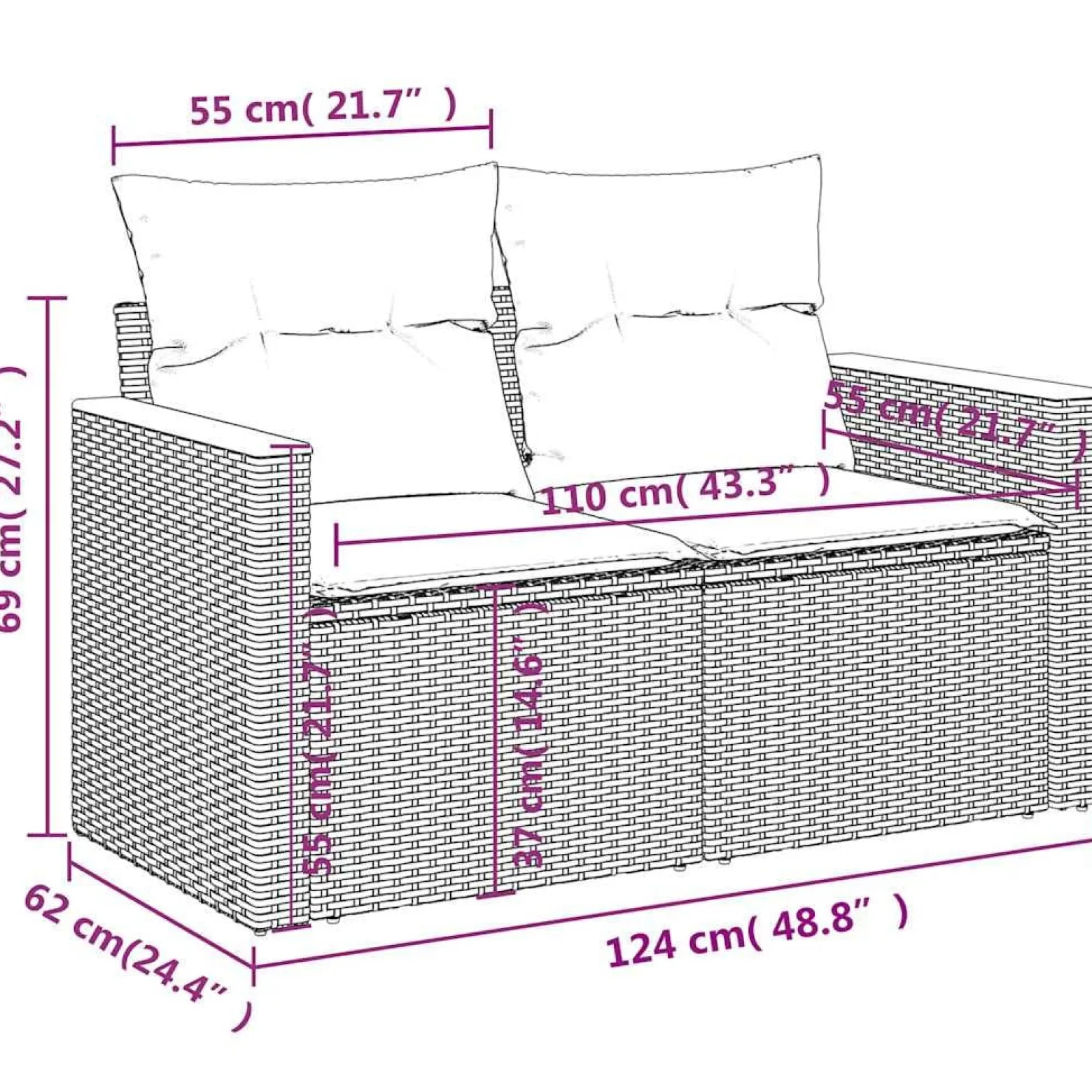 Zestaw Mebli Ogrodowych Stolik Rattan Poduszki Na Balkon I Taras Na Patio