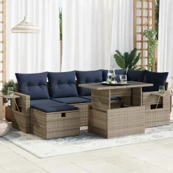 Zestaw Mebli Ogrodowych Stół Rattan Poduszki Do Ogrodu Na Taras Do Ogrodu