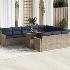 Zestaw Mebli Ogrodowych Stół Rattan Poduszki Do Ogrodu Na Taras Na Patio