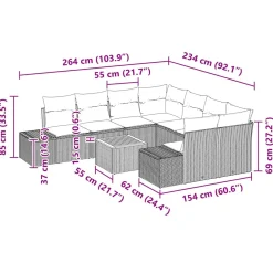 Zestaw Mebli Ogrodowych Stół Rattan Poduszki Do Ogrodu Na Taras Na Balkon