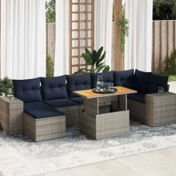 Zestaw Mebli Ogrodowych Stół Rattan Poduszki Do Ogrodu Na Taras Do Ogrodu
