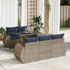Zestaw Mebli Ogrodowych Stół Rattan Poduszki Do Ogrodu Na Taras Na Balkon