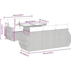 Zestaw Mebli Ogrodowych Stół Rattan Poduszki Do Ogrodu Na Taras Na Balkon