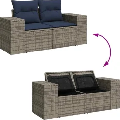 Zestaw Mebli Ogrodowych Stół Rattan Poduszki Do Ogrodu Na Taras Na Patio