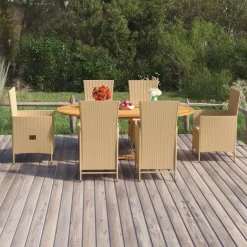 Zestaw mebli ogrodowych technorattan beż stół krzesła na taras ogród balkon