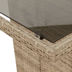 Zestaw mebli ogrodowych technorattan beż stół krzesła na taras ogród balkon