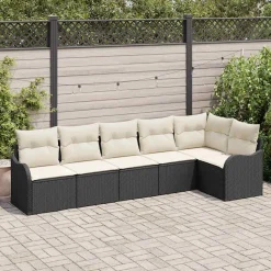 Zestaw Mebli Ogrodowych Wypoczynkowy Sofy Rattan Poduszki Na Patio