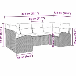 Zestaw Mebli Ogrodowych Wypoczynkowy Sofy Rattan Poduszki Na Balkon Taras