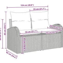 Zestaw Mebli Ogrodowych Wypoczynkowy Sofy Rattan Poduszki Na Balkon Taras