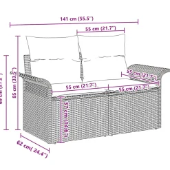 Zestaw Mebli Ogrodowych Wypoczynkowy Sofy Stolik Rattan Poduszki Na Taras