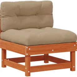 Zestaw Mebli Ogrodowych Wypoczynkowy Drewniany Brązowy Sofa Stół Taras