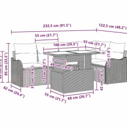 Zestaw Mebli Ogrodowych Wypoczynkowy Sofy Stolik Rattan Poduszki Na Balkon