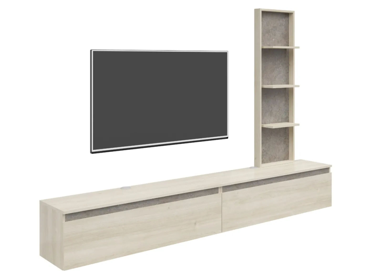 Zestaw mebli Pascal 230 cm dąb karlstadt/albus szary